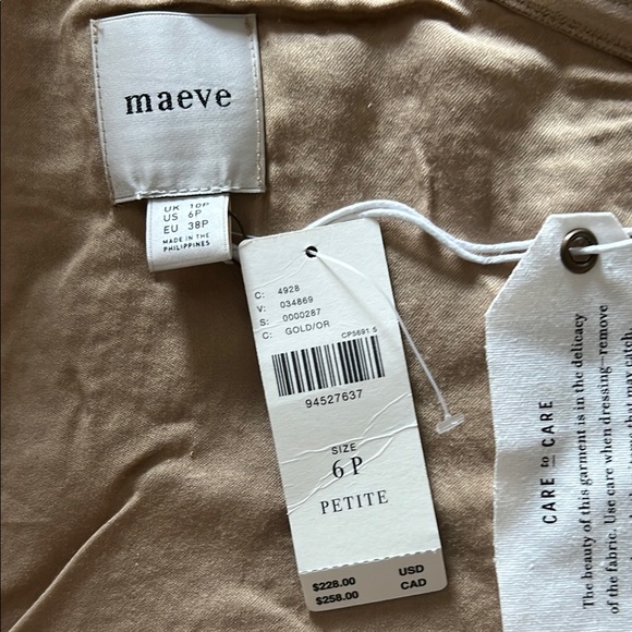 NWT Maeve from Anthropologie Gold Sequin Dress - 4 / 6 Petite - Picture 10 of 11